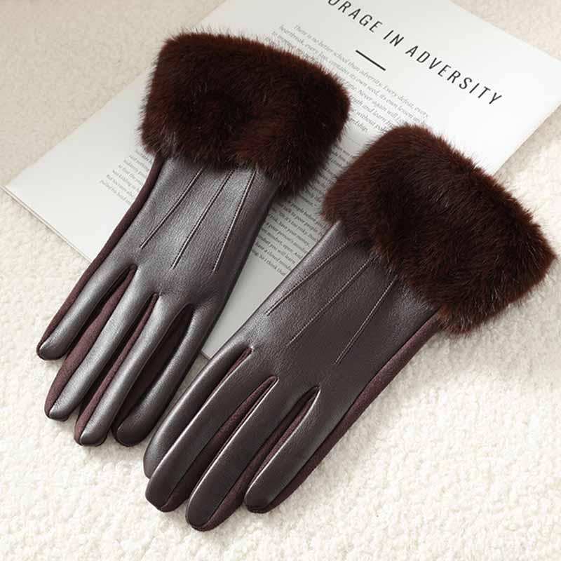 Gants d'hiver en cuir PU de lu - Leather Driving Glove avis et prix